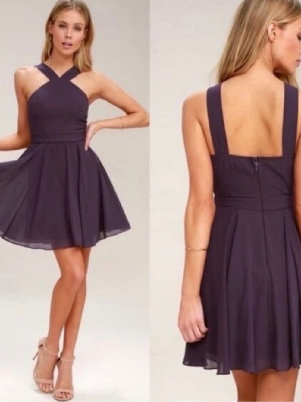 LULUS purple forevermore skater dress